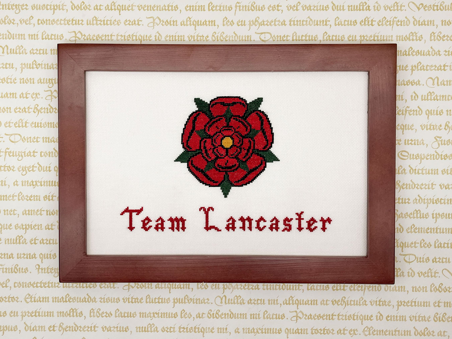 Team Lancaster Cross Stitch Pattern (small) | PDF Instant Download | Gift for lovers of History, Royal Family & Medieval Heraldry | Henry V