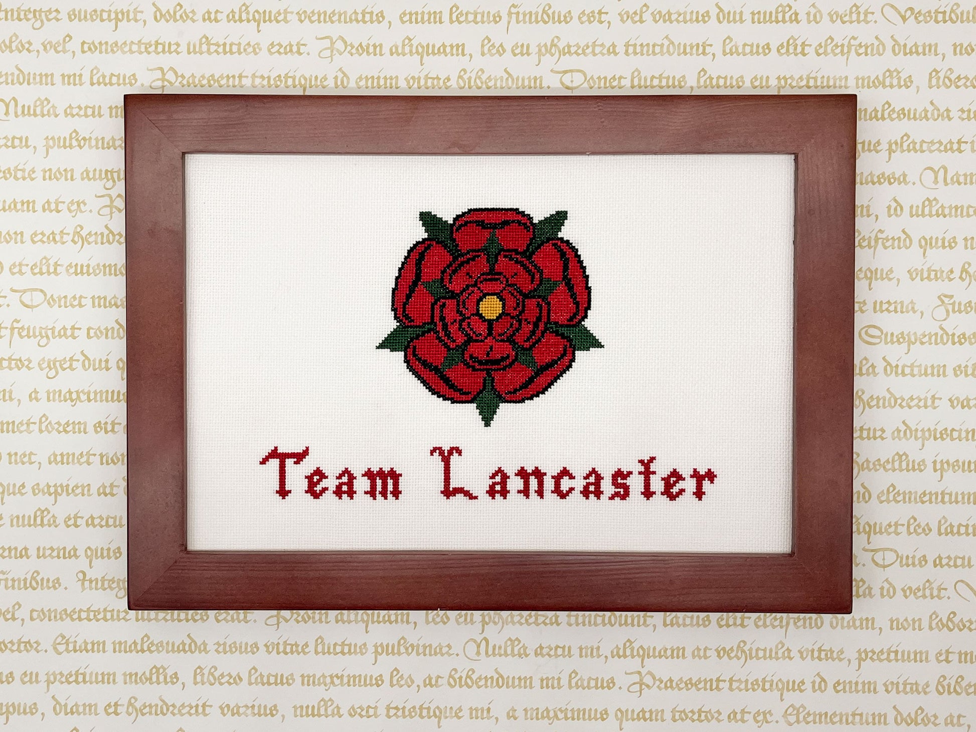 Team Lancaster Cross Stitch Pattern (small) | PDF Instant Download | Gift for lovers of History, Royal Family & Medieval Heraldry | Henry V