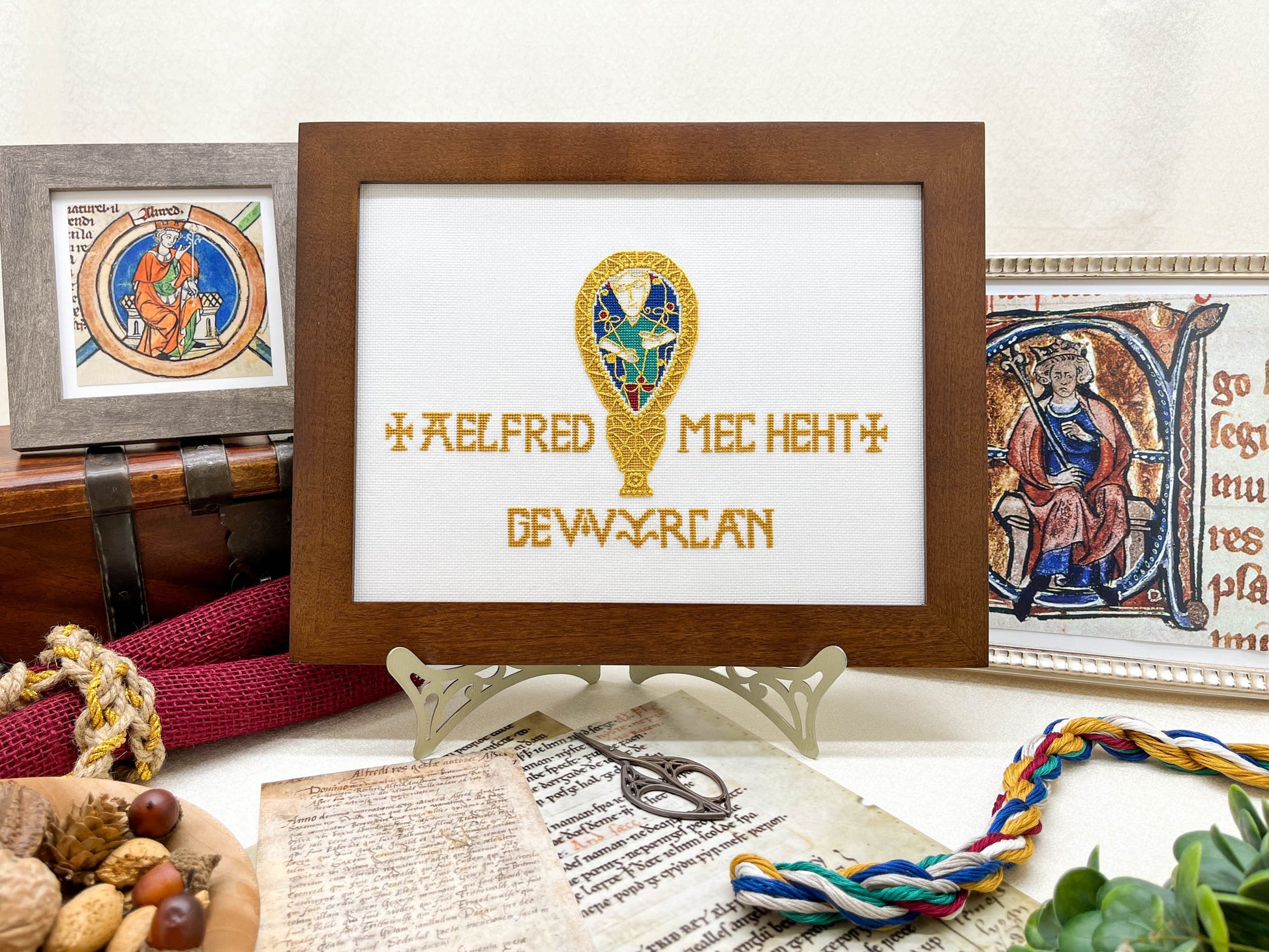 Alfred Jewel Cross Stitch Pattern | PDF Instant Download | Unique Gift for Lovers of Medieval Art History, Archeology, and Anglo-Saxon Kings