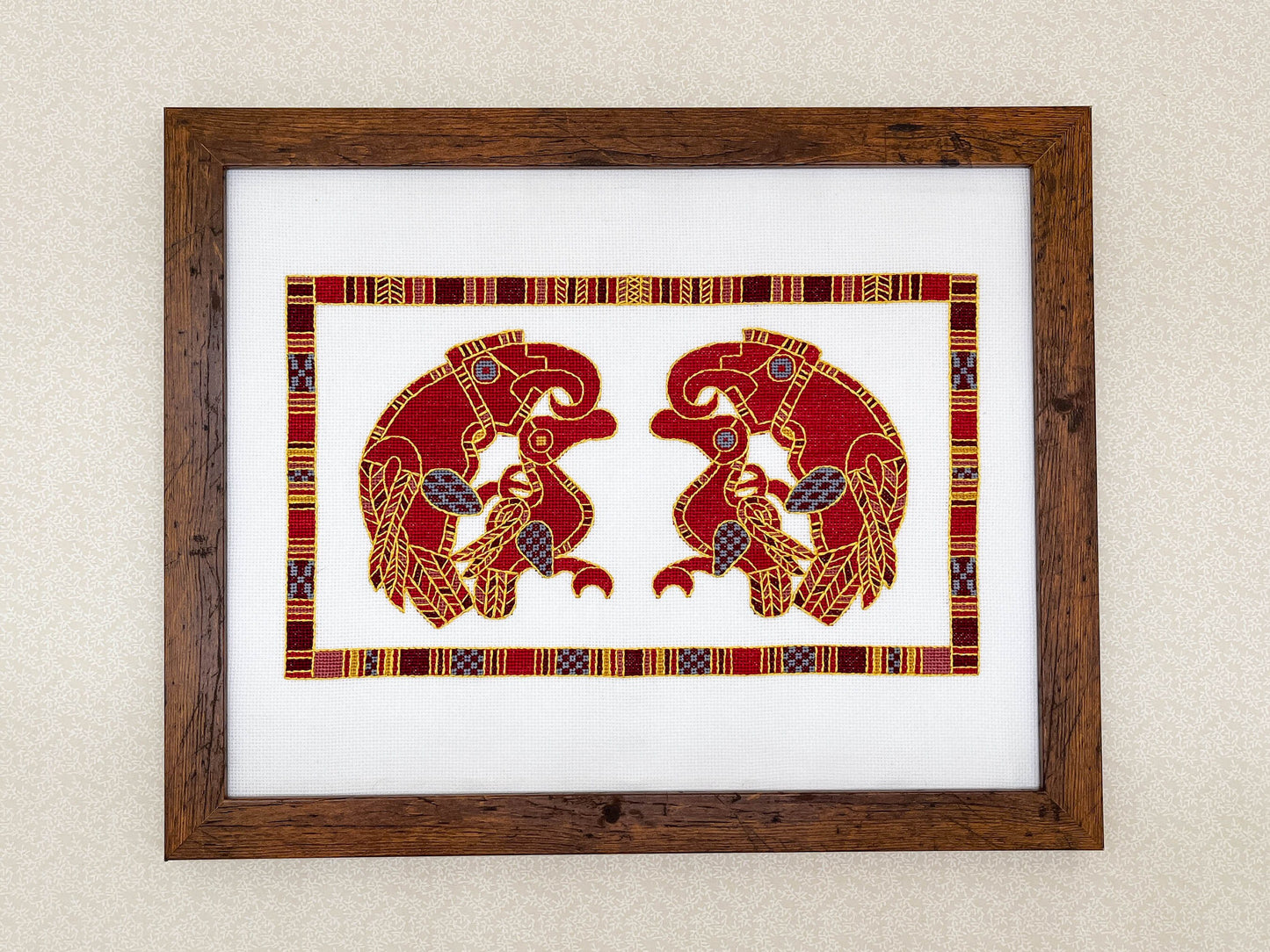 Sutton Hoo Birds Cross Stitch Pattern | PDF Instant Download | Gift for Lovers of Medieval Archeology and Anglo-Saxon or Viking History