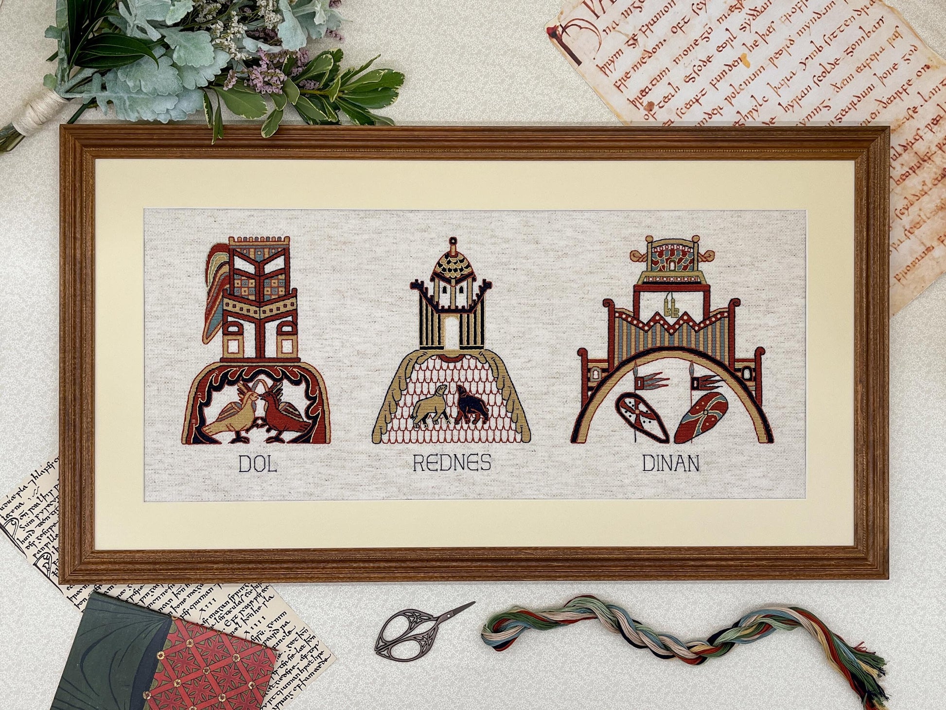 Bayeux Tapestry Cross Stitch Pattern: Brittany Towns | PDF Instant Download | Unique Gift for Lovers of Medieval France and Art History