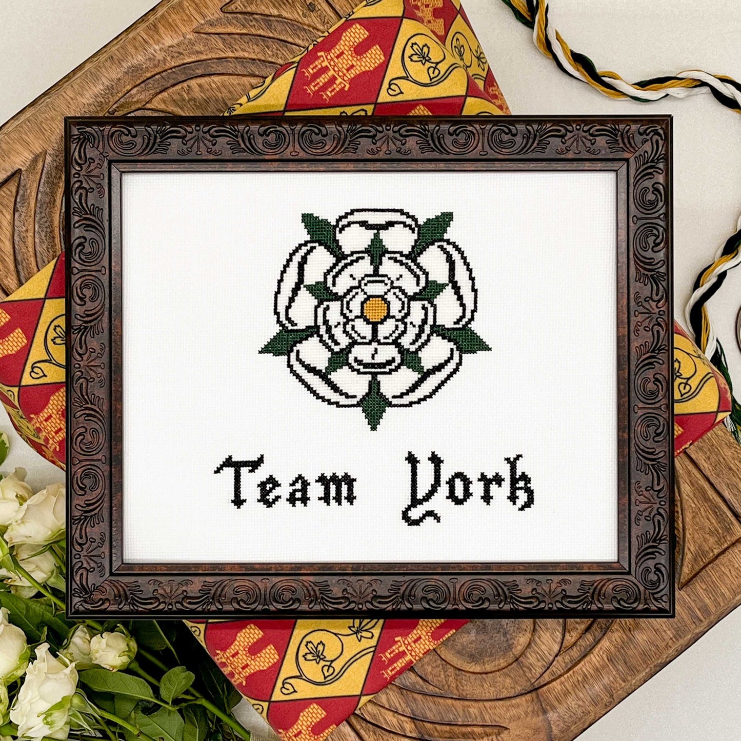 Team York Cross Stitch Pattern (small) | PDF Instant Download | Gift for Fans of History, Royal Family, Medieval Heraldry & Richard III