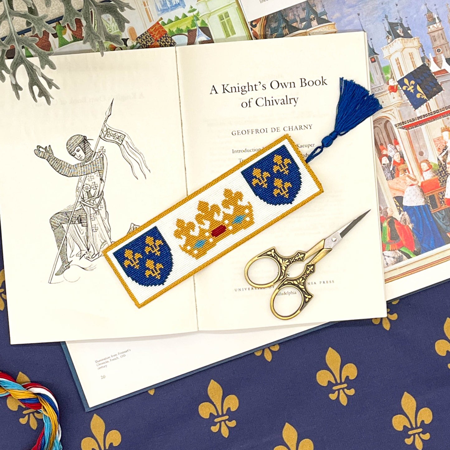 House of Valois Bookmark Cross Stitch Pattern | PDF Instant Download | Gift for Fans of French History, Joan of Arc, & Medieval Heraldry