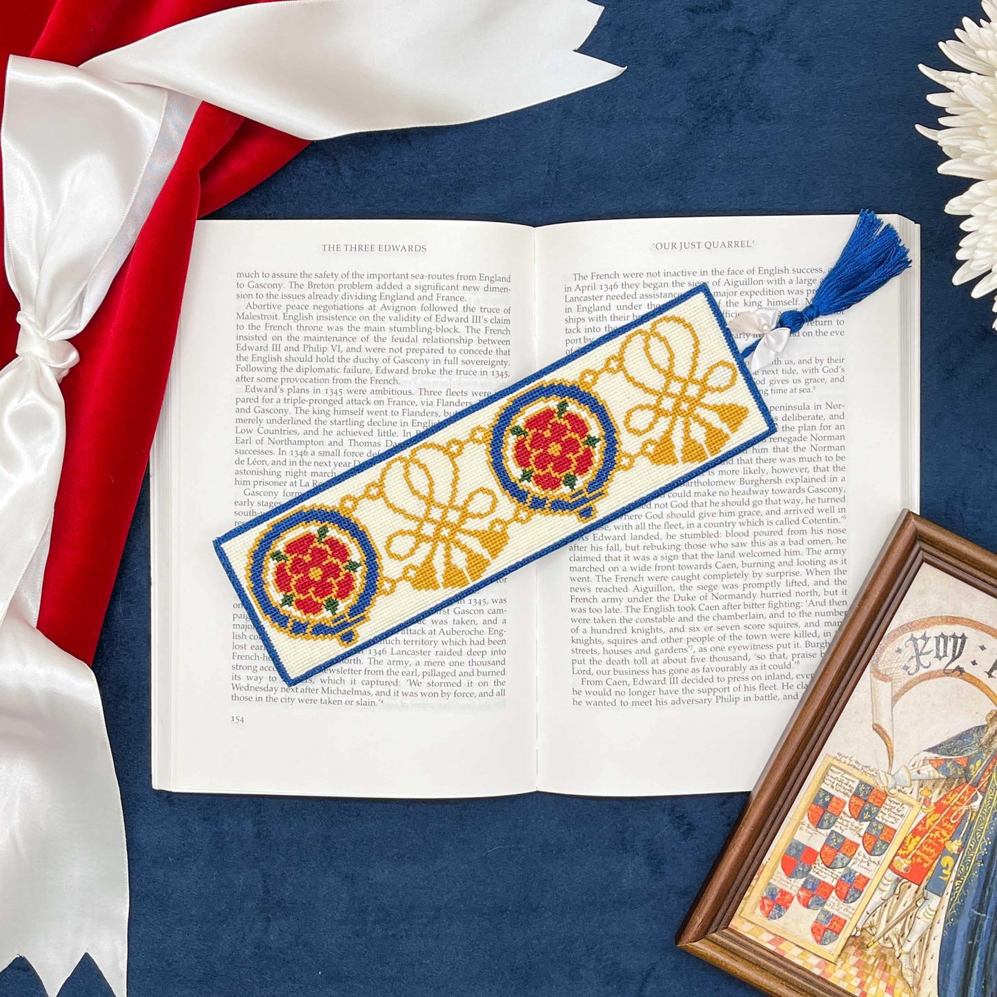 Order of the Garter Bookmark Cross Stitch Pattern | PDF Instant Download | For Lovers of Chivalry, Medieval History, and Royal Splendor