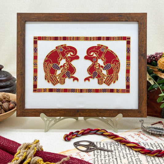 Sutton Hoo Birds Cross Stitch Pattern | PDF Instant Download | Gift for Lovers of Medieval Archeology and Anglo-Saxon or Viking History