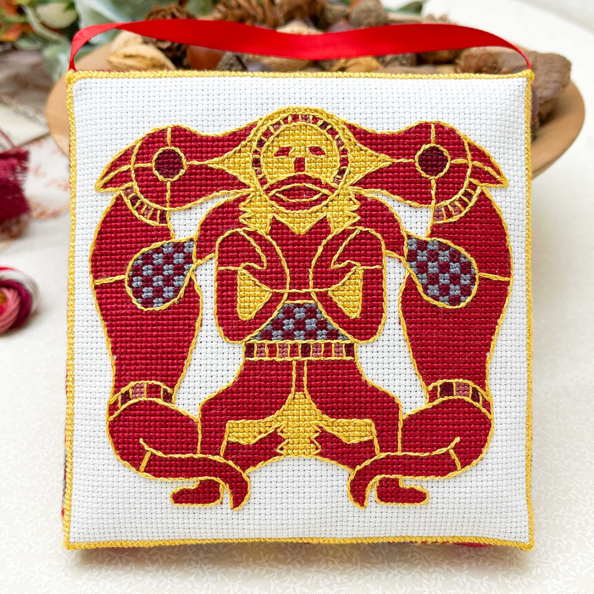 Sutton Hoo Wolves Ornament Cross Stitch Pattern | PDF Instant Download | for Lovers of Medieval Archeology and Anglo-Saxon or Viking History