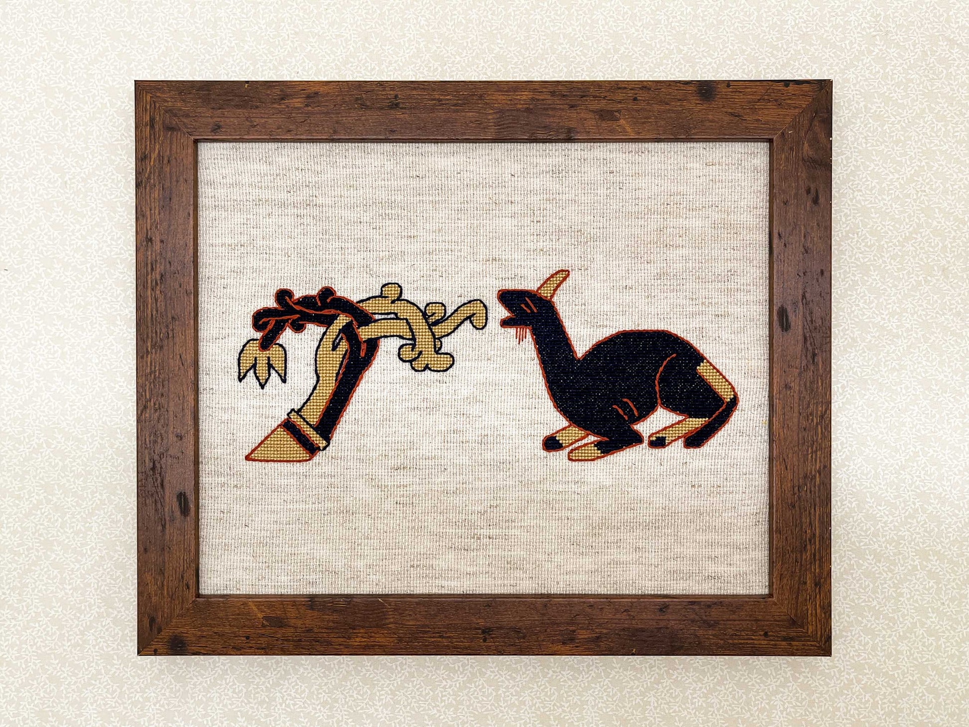 Bayeux Tapestry Cross Stitch Pattern: Goat and Tree | PDF Instant Download | Perfect for Lovers of Medieval Bestiaries and Art History