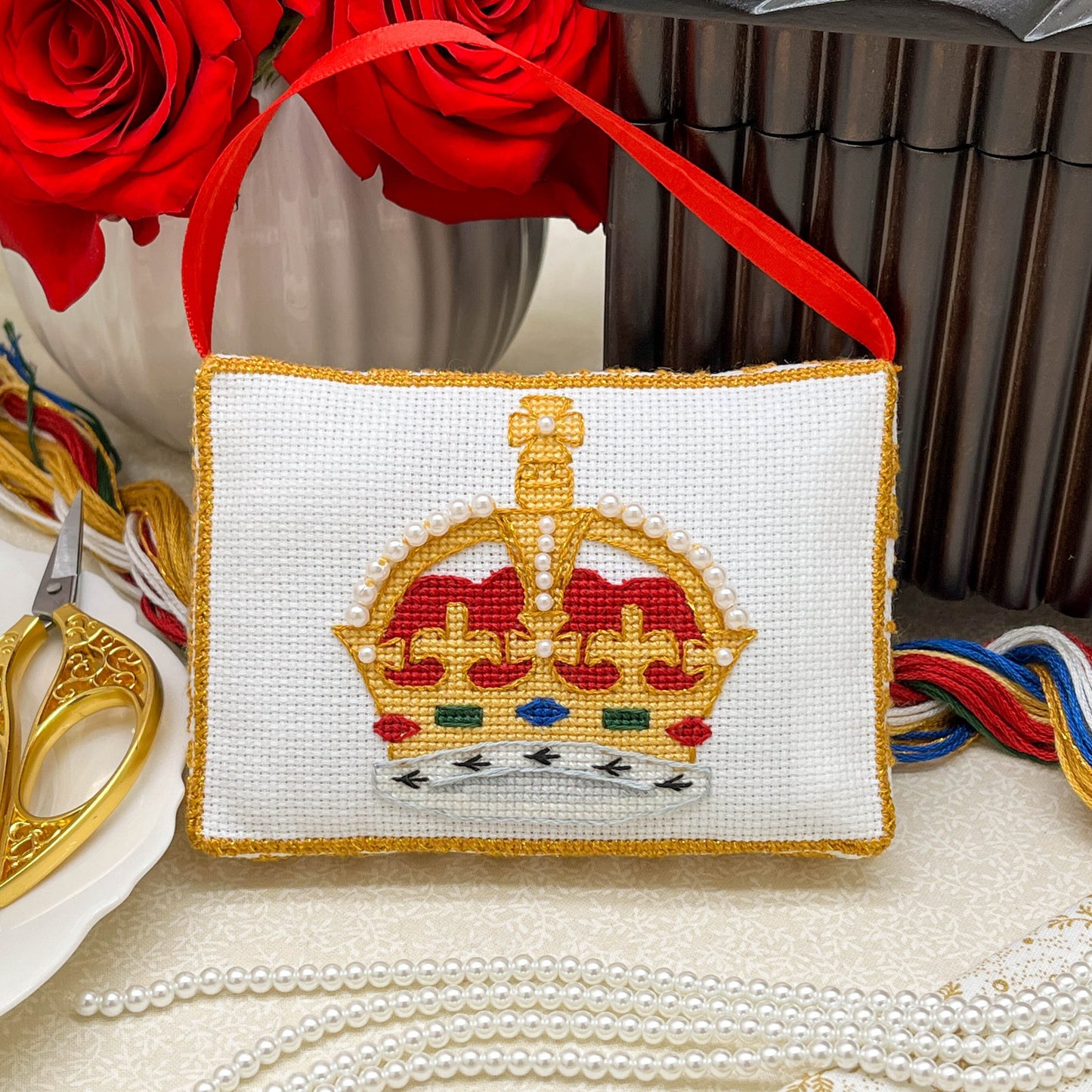 Charles and Camilla Joint Cypher Ornament Cross Stitch Pattern | PDF Instant Download | Gift for Anglophiles and Fans the Royal Family