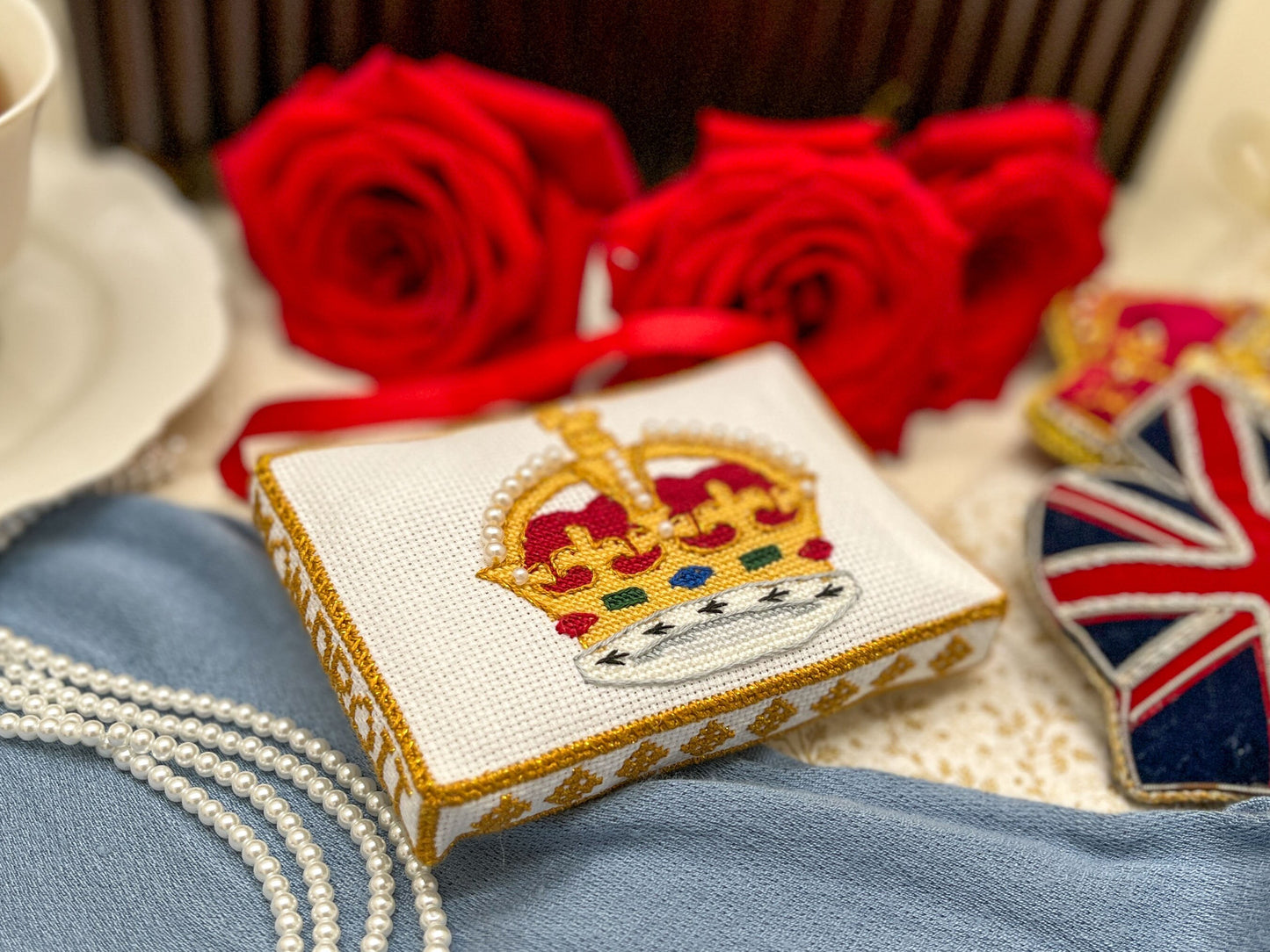 Charles and Camilla Joint Cypher Ornament Cross Stitch Pattern | PDF Instant Download | Gift for Anglophiles and Fans the Royal Family