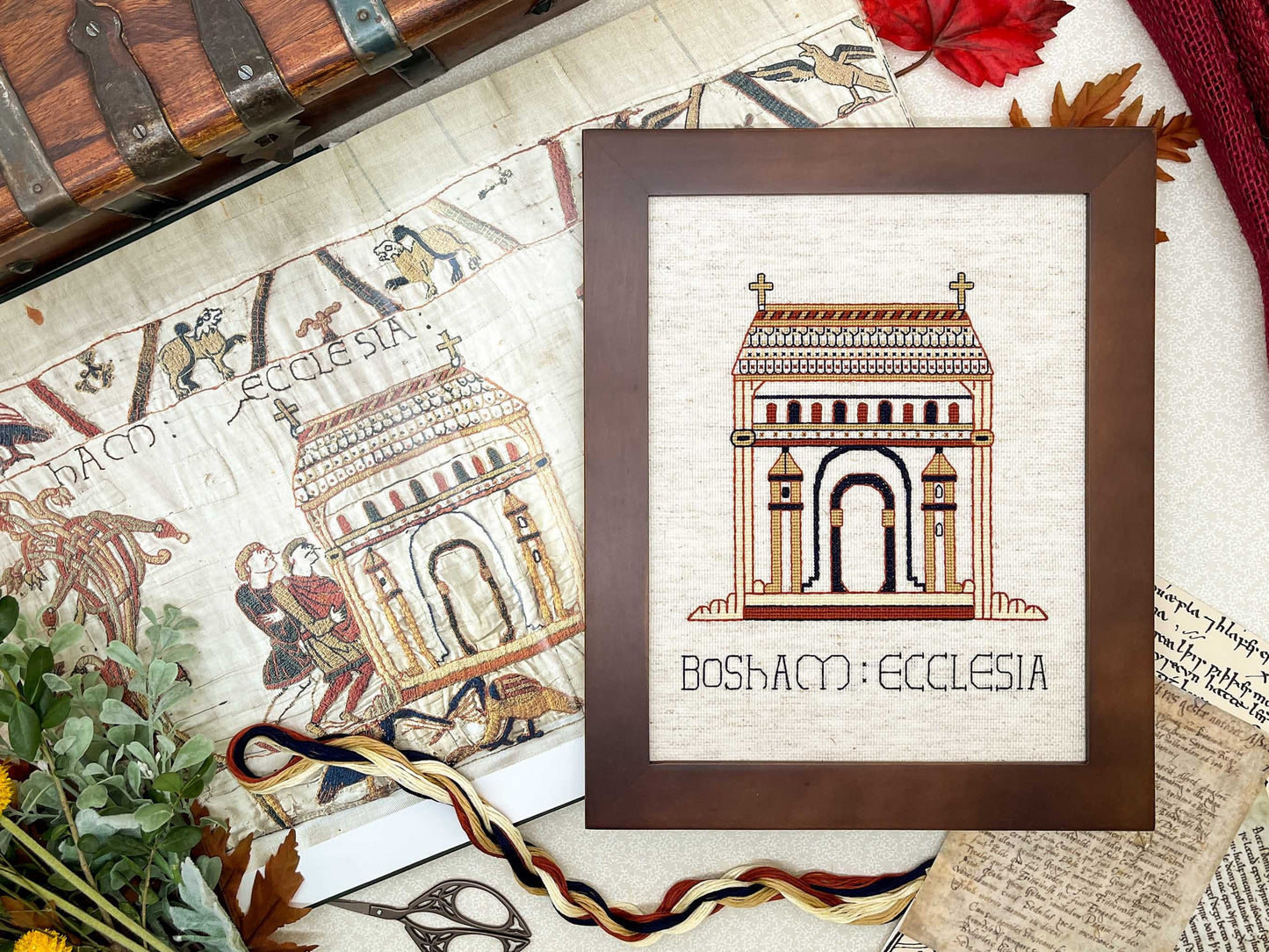 Bayeux Tapestry Cross Stitch Pattern Bosham Church | PDF Instant Download | For Lovers of Medieval Churches, English History & Religious Art