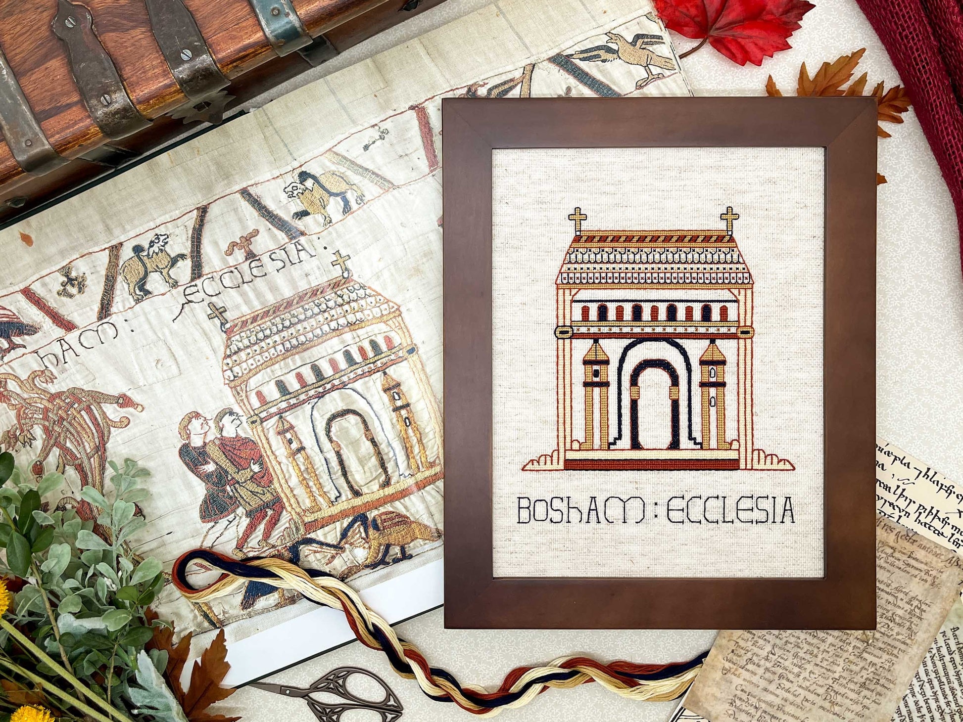 Bayeux Tapestry Cross Stitch Pattern Bosham Church | PDF Instant Download | For Lovers of Medieval Churches, English History & Religious Art