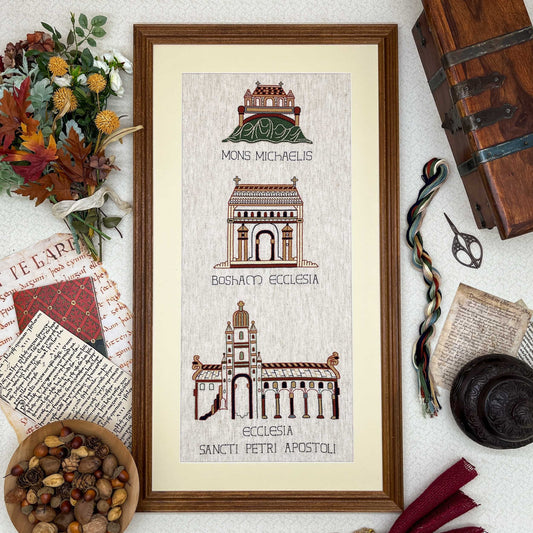 Three Churches of the Bayeux Tapestry Cross Stitch Pattern | PDF Instant Download | For Lovers of Medieval History & European Religious Art