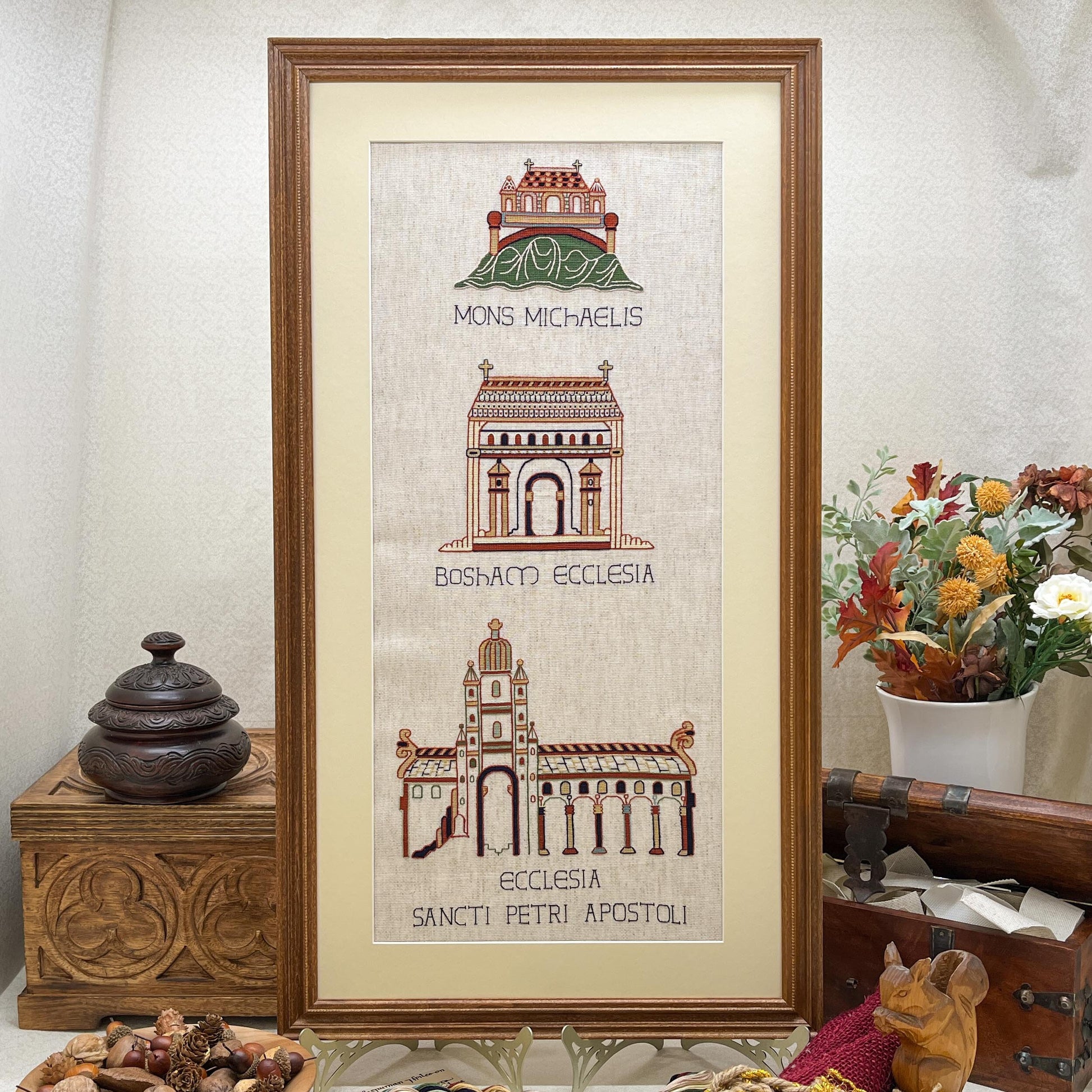 Three Churches of the Bayeux Tapestry Cross Stitch Pattern | PDF Instant Download | For Lovers of Medieval History & European Religious Art