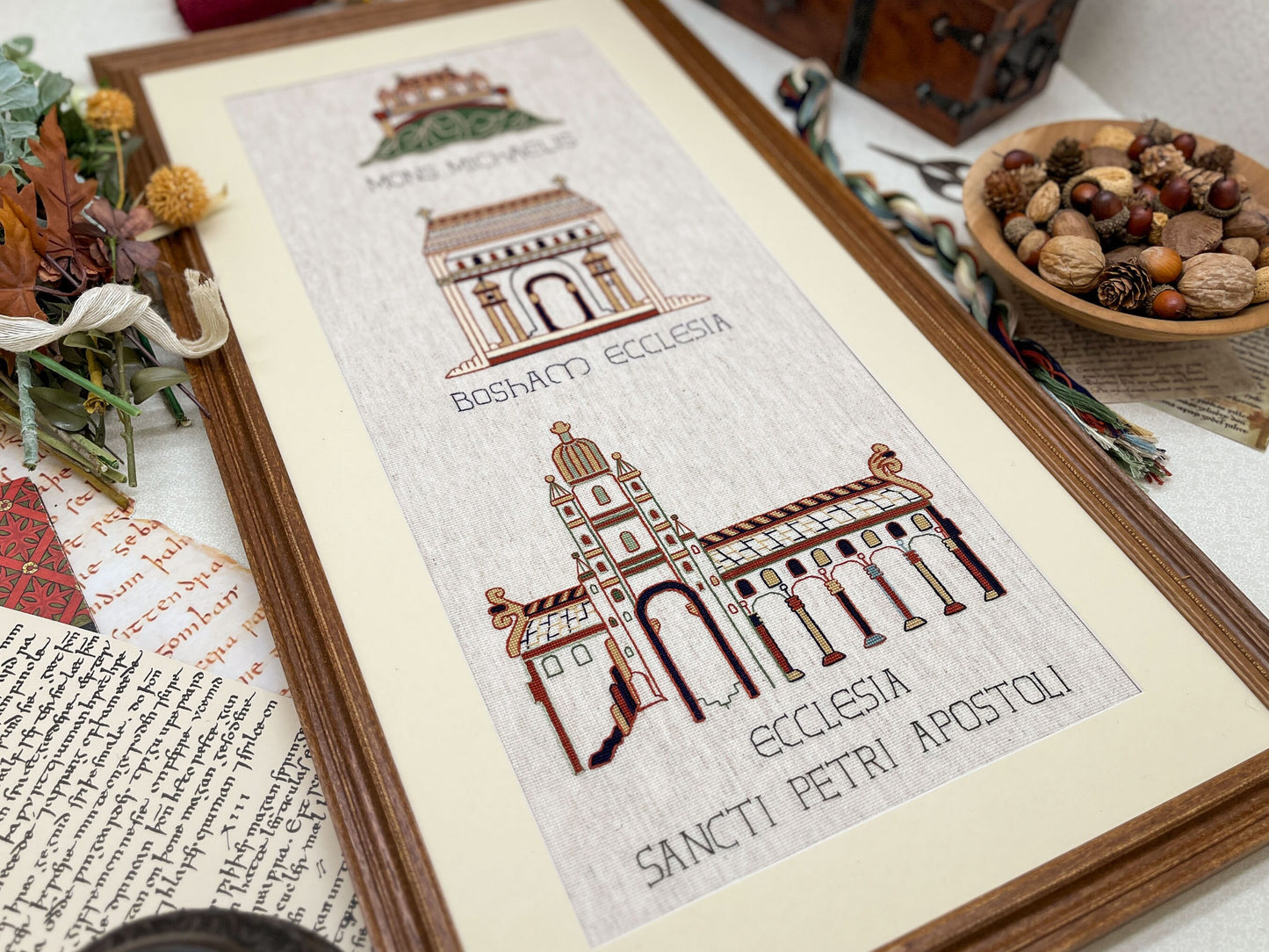 Three Churches of the Bayeux Tapestry Cross Stitch Pattern | PDF Instant Download | For Lovers of Medieval History & European Religious Art