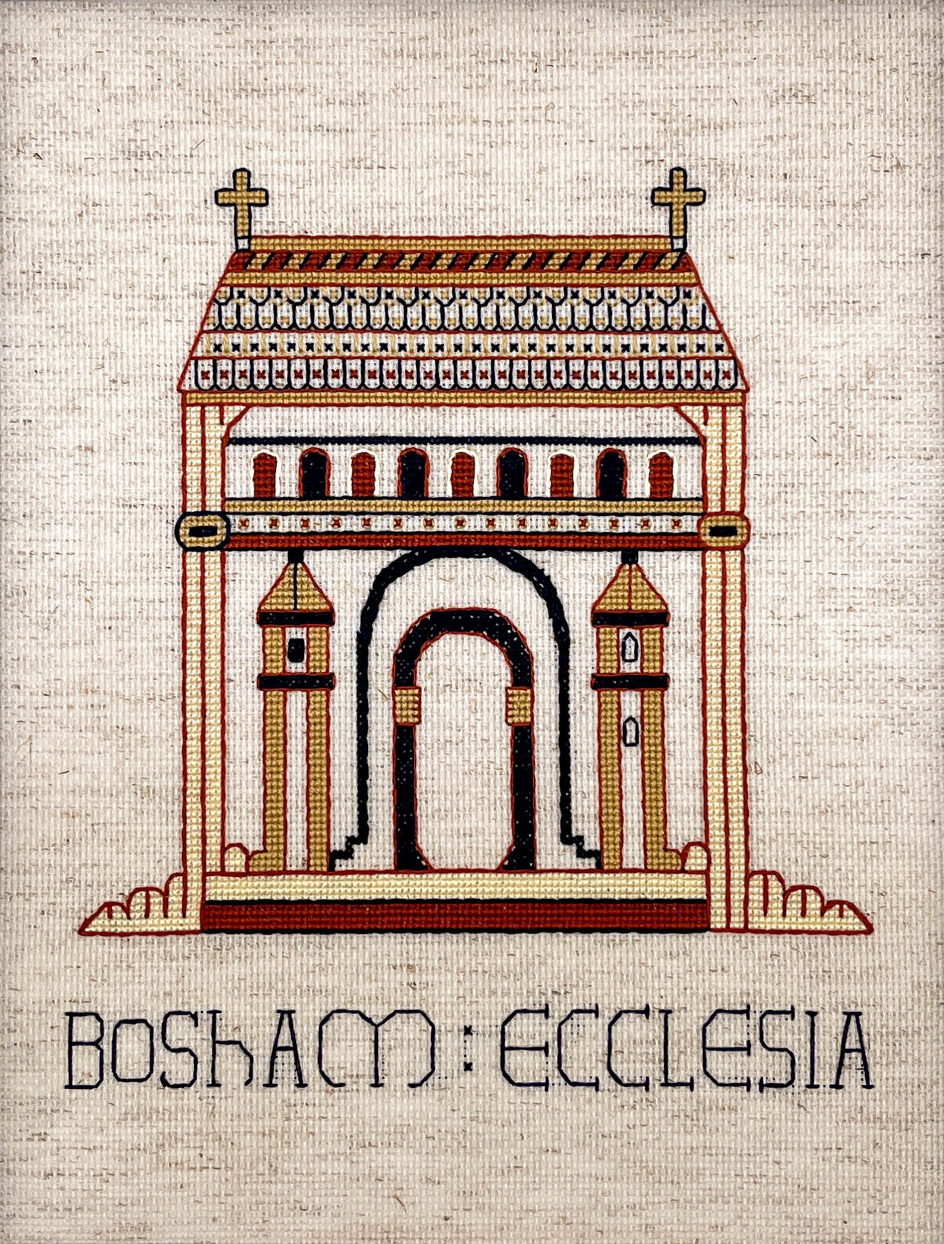 Three Churches of the Bayeux Tapestry Cross Stitch Pattern | PDF Instant Download | For Lovers of Medieval History & European Religious Art